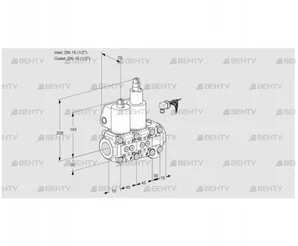 VCS1E15R/15R05NLVWL/PPPP/PPPP (88105135) Сдвоенный газовый клапан Kromschroder