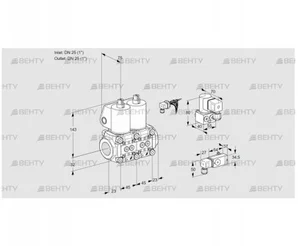 VCS1E25R/25R05NNWL/PPBY/4-PP (88103283) Сдвоенный газовый клапан Kromschroder