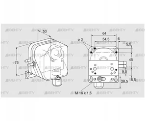 DL 150KG-3W (84444891) Датчик-реле давления воздуха Kromschroder