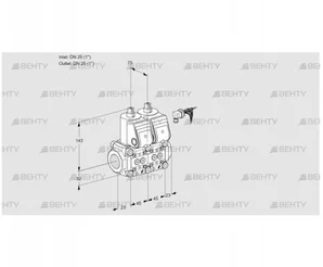 VCS1E25R/25R05NNQR3/PPPP/PPPP (88101350) Сдвоенный газовый клапан Kromschroder