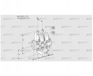 VCH2E40R/40R05NHEVWR3/PPPP/PPPP (88100993) Клапан с регулятором расхода Kromschroder