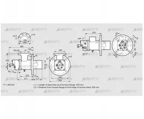 BIO 140RBL-450/435-(54)E (84008051) Газовая горелка Kromschroder