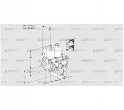 VCG1E25R/25R05NGEVWL6/PPPP/MMMM (88101065) Клапан с регулятором соотношения Kromschroder