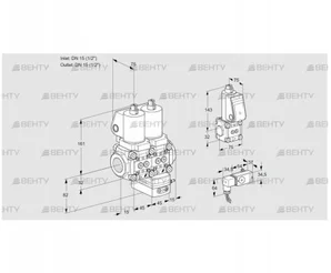 VCG1T15N/15N05NGAQSL/PPBS/2-PP (88104243) Клапан с регулятором соотношения Kromschroder