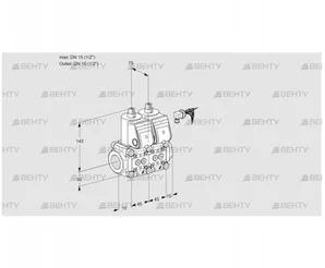 VCS1E15R/15R05NNKR3/PPPP/PPPP (88101358) Сдвоенный газовый клапан Kromschroder