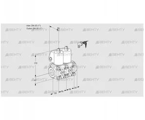 VCS2E25R/25R05NNKL/PPPP/PPPP (88102727) Сдвоенный газовый клапан Kromschroder