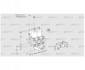 VCG1E15R/15R05NGKWL/PPPP/2-PP (88106741) Клапан с регулятором соотношения Kromschroder