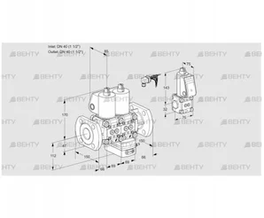 VCG2E40F/40F05NGEWL/PPZS/PPPP (88106354) Клапан с регулятором соотношения Kromschroder