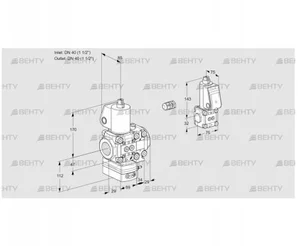 VAH2E40R/40R05HEVWL/BS/PP (88104706) Клапан с регулятором расхода Kromschroder