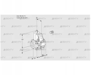 VAS1E25R/20R05NVWR/PP/PP (88102418) Газовый клапан Kromschroder