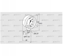 RFM P10TNB100 (03200133) Манометр Kromschroder