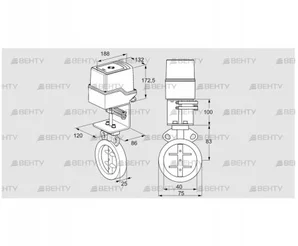 IDR40Z03D100AU/50-60H30TR10 (88302655) Дроссельная заслонка Kromschroder