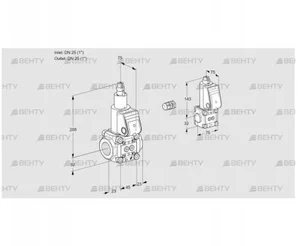 VAS1E25R/25R05LWR/PP/BS (88100516) Газовый клапан Kromschroder