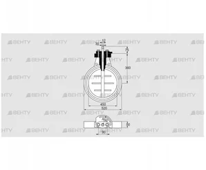 DKR 450Z03F350D (03149263) Дроссельная заслонка Kromschroder