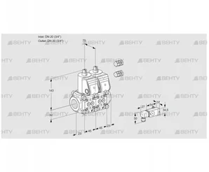 VCS1E20R/20R05NNQR3/1--2/PPPP (88105419) Сдвоенный газовый клапан Kromschroder