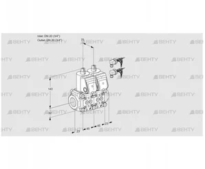 VCS1E20R/20R05NNWR6/PPPP/PPPP (88106678) Сдвоенный газовый клапан Kromschroder