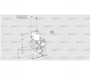 VAH1E20R/20R05HEVWL/PP/MM (88107696) Клапан с регулятором расхода Kromschroder