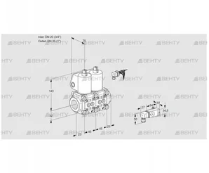 VCS1E20R/25R05NNWL/PPPP/2--1 (88100321) Сдвоенный газовый клапан Kromschroder