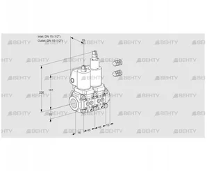 VCS1E15R/15R05NLKGL3/PPPP/PPPP (88100412) Сдвоенный газовый клапан Kromschroder