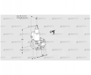 VAS1E15R/15R05LVWL/PP/PP (88104719) Газовый клапан Kromschroder