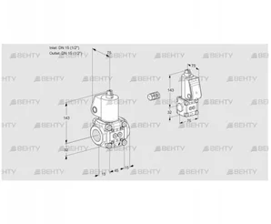 VAS1E15R/15R05NQL/BS/PP (88100145) Газовый клапан Kromschroder