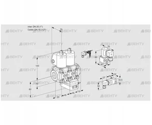 VCG1E25R/15R05NGEWL/MMBY/2-PP (88105674) Клапан с регулятором соотношения Kromschroder