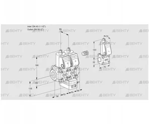 VCG3E40R/50R05NGEWR/PPPP/PPZS (88103921) Клапан с регулятором соотношения Kromschroder