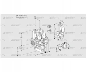 VCG2E40R/40R05FNGEVWR3/2--3/PPZS (88100705) Клапан с регулятором соотношения Kromschroder