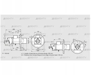 BIO 80HM-200/135-(35E)F (84199345) Газовая горелка Kromschroder