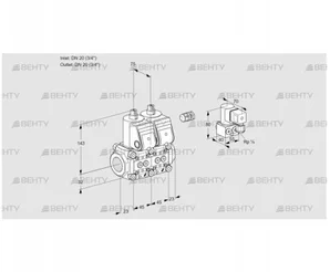 VCS1E20R/20R05NNWR/PPPP/PPZY (88103100) Сдвоенный газовый клапан Kromschroder