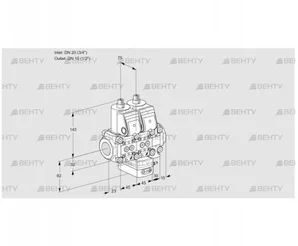 VCH1E20R/15R05NHEVWR/PPPP/PPPP (88100990) Клапан с регулятором расхода Kromschroder