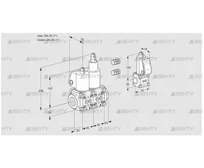 VCS1E25R/25R05NLWL3/PPBS/PPPP (88100192) Сдвоенный газовый клапан Kromschroder