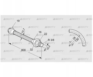 ES 10RA800 (03263014) Шланг из нержавеющей стали Kromschroder