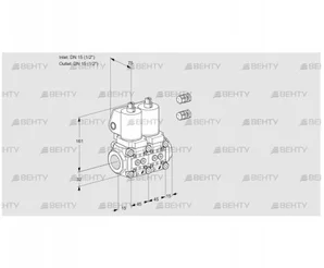 VCS1E15R/15R05NNWSL3/PPPP/PPPP (88100829) Сдвоенный газовый клапан Kromschroder