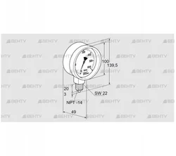 KFM P1,0TNB100 (03200171) Манометр Kromschroder