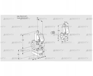 VAG1E20R/20R05GEQR/PP/BS (88105557) Газовый клапан с регулятором соотношения Kromschroder