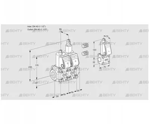 VCS2E40R/40R05NLQR3/PPPP/PPBS (88103177) Сдвоенный газовый клапан Kromschroder