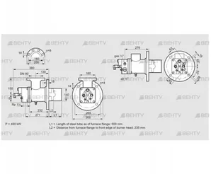 BIO 140RBL-500/235-(54)EB (84099559) Газовая горелка Kromschroder