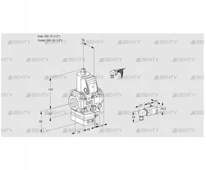 VAD1E15R/15R05D-50VWR/-3/3- (88102808) Газовый клапан с регулятором давления Kromschroder