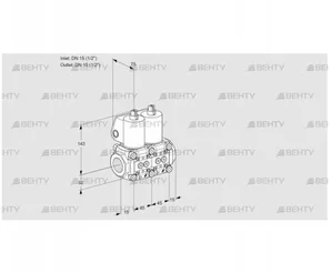 VCS1T15N/15N05NNQL/PPPP/PPPP (88102785) Сдвоенный газовый клапан Kromschroder