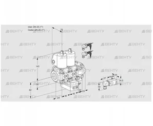 VCG1E25R/25R05NGEVWL6/PP3-/2--3 (88103949) Клапан с регулятором соотношения Kromschroder