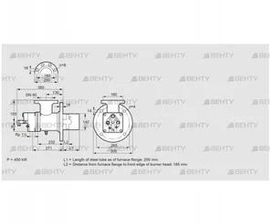 BIO 140KB-200/185-(66)E (84099922) Газовая горелка Kromschroder