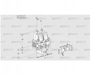 VCH3T50N/50N05FNHAVQR/MMMM/PP-3 (88106966) Клапан с регулятором расхода Kromschroder