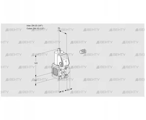 VAS1E20R/15R05FNWR/PP/PP (88102406) Газовый клапан Kromschroder