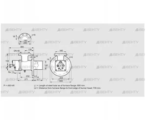 BIO 140HD-800/735-(65)E (84008189) Газовая горелка Kromschroder