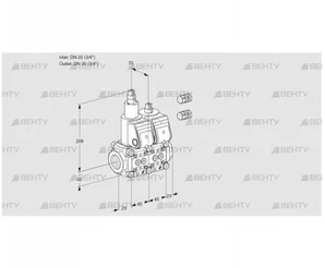 VCS1E20R/20R05LNWR3/PPPP/PPPP (88103580) Сдвоенный газовый клапан Kromschroder